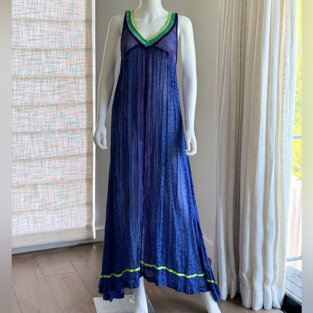 NWT Poupette St Barth Blue Maxi Swim Coverup Size 1